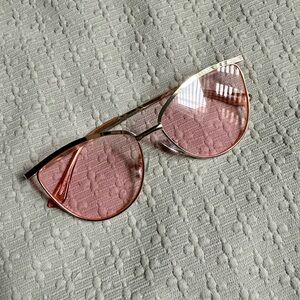 Pastel Pink Sunglasses with Gold Rim